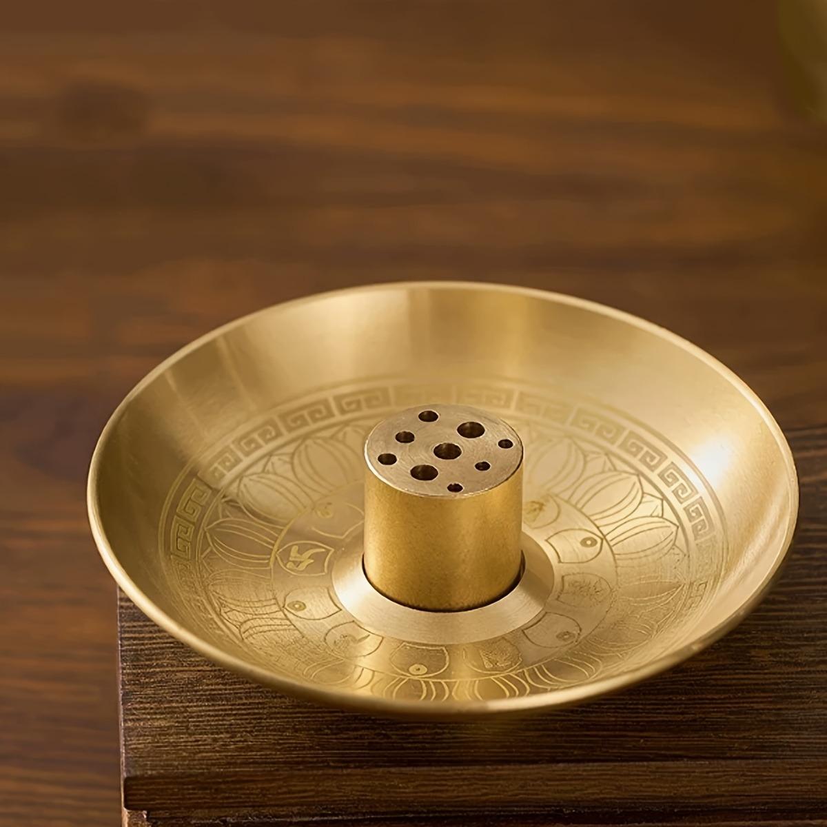 

1pc Nine-Hole Incense Holder Base, Household Offering Brass Incense Candle Plate