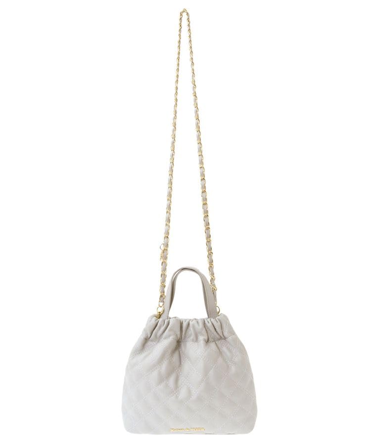 Maison de FLEUR Quilted Drawstring Bag, Pink, 8A43F0J2600