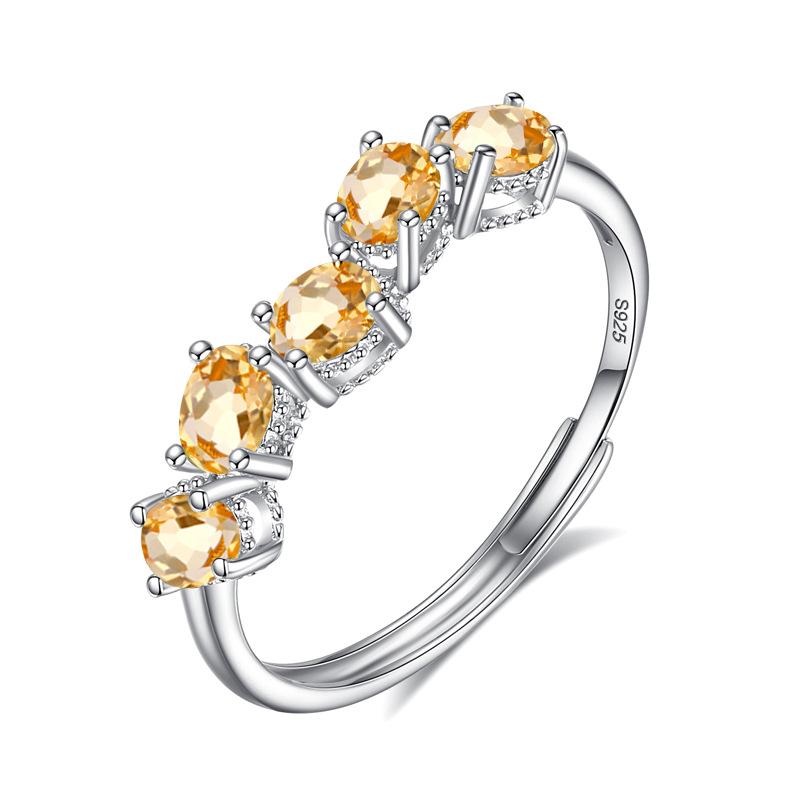 Natural Crystal Stone Ring Live Design S925 Sterling Silver Inlaid with Colorful Treasure Material Jewelry Fashion Jewelry Holiday Gifts