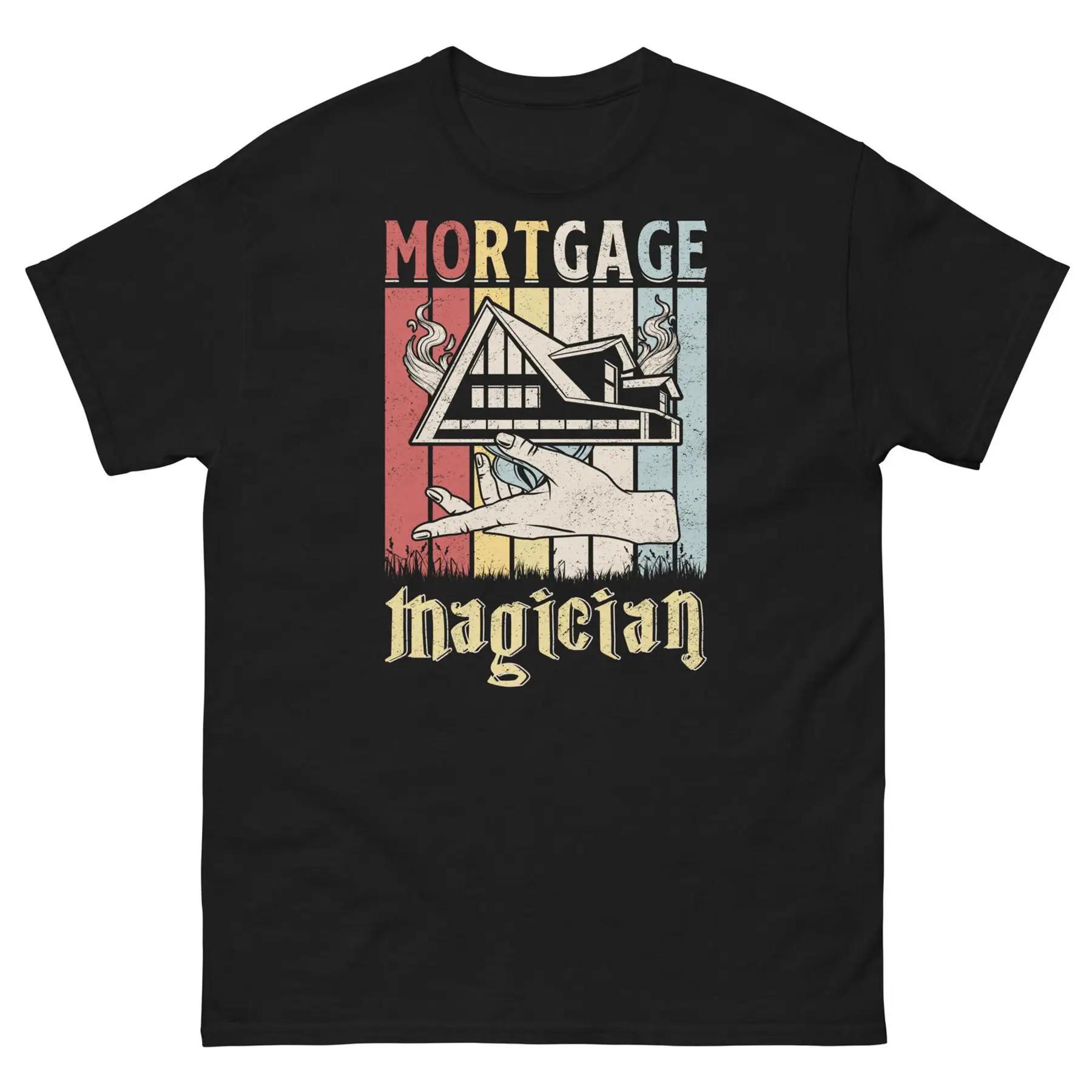 Mortgage magicien immobilier feuilles officier sous-graveur t-shirt classique pour hommes S разноцветный