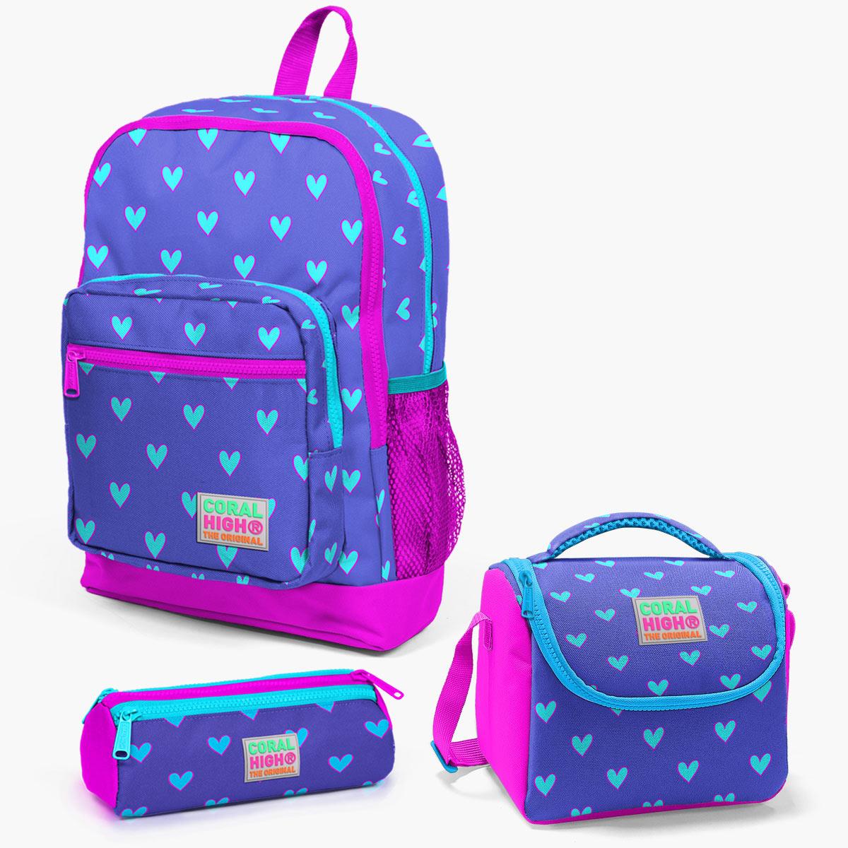 

Набор школьных сумок Coral High Kids Lavender Pink Heart из 3 предметов SET0123706