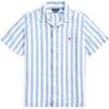 Polo SS25 Small Pony Logo Embroidered Linen Striped Short Sleeve Shirt Men Shirts MNPOWOV1N820060-400