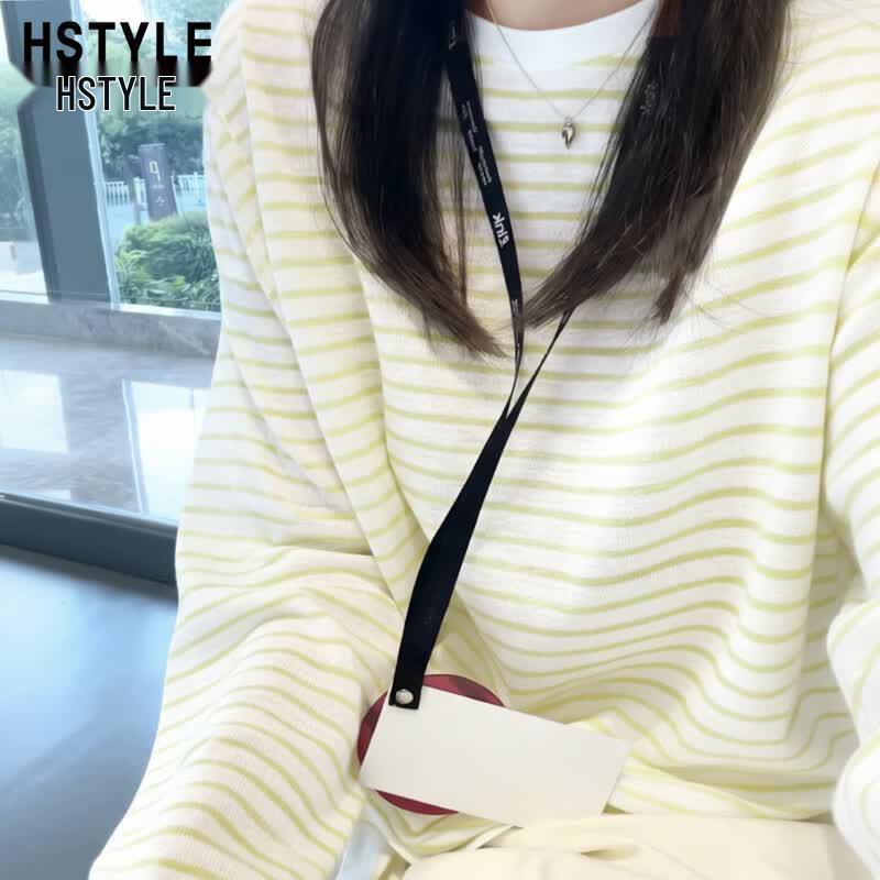 Handu Yishe Women s Striped Lyocell Blend Long-Sleeve Top M
