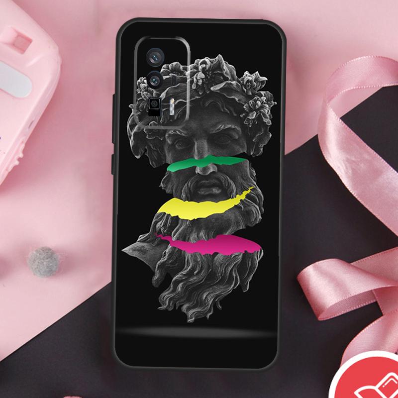 

Greek God Statue Face Case For POCO F6 X6 X3 X5 M6 Pro F3 F5 M5s Xiaomi 14 Ultra 13 12 Lite 11T 12T 13T Pro Cover POCO X3 NFC