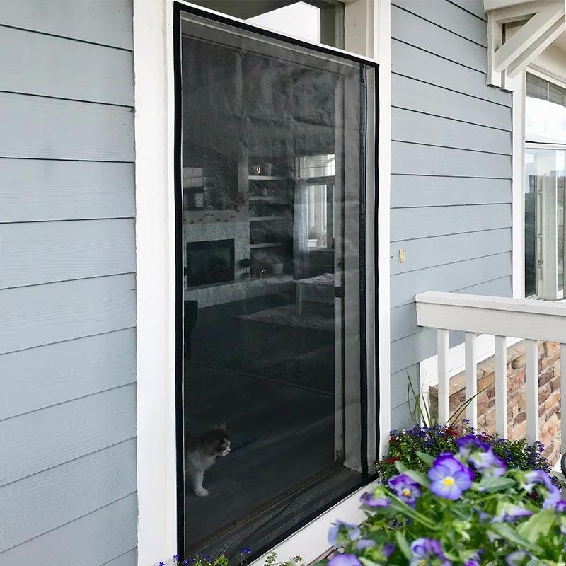 Magnetic Door Screen,Black Side Door Magnetic Mosquito Net,Insect Proof Flight,Summer and Kitchen Indoor Invisible Net