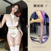 Purple sexy lingerie neck lace lace gathering bra sexy leg ring set