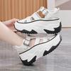 Platform dad shoes sandals 2025 summer new hollow inner height increase casual shoes muffin small Roman sandals
