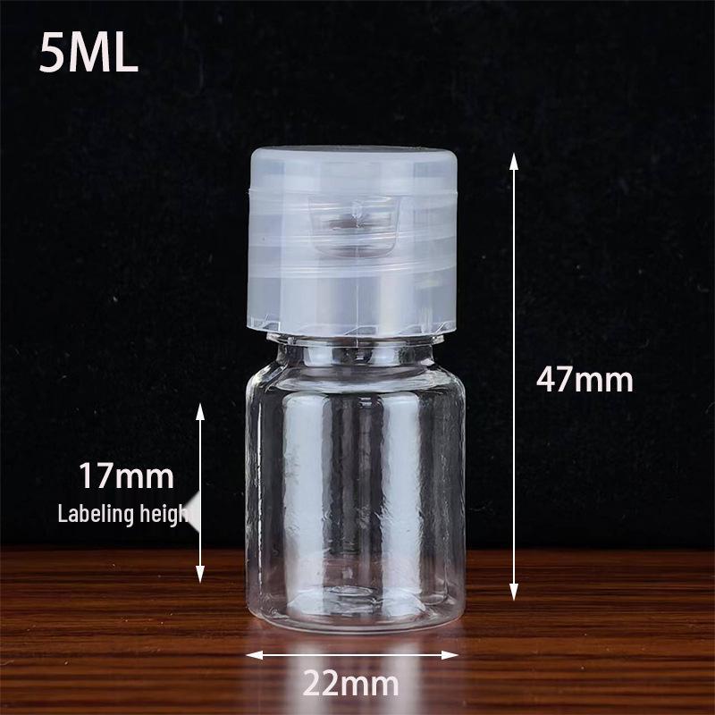 

Clear Plastic Flip-Top Bottles, 10/50/100ml, Butterfly Cap, Travel-Sized Refillable Containers for Lotion & Gel