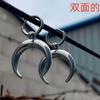 Minimalism Double-sided Smooth Surface Moon C-Shaped Dangle Earrings for Men Women Sliver Color Gothic Hip Hop Jewelry Gifts