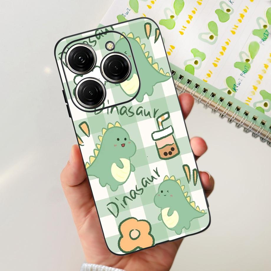 For Tecno Spark 20 Pro Case Liquid Silione Soft TPU Matte Cover Phone Mask On Spark20 20Pro 4G Luxury Pattern Cat Flower Cartoon