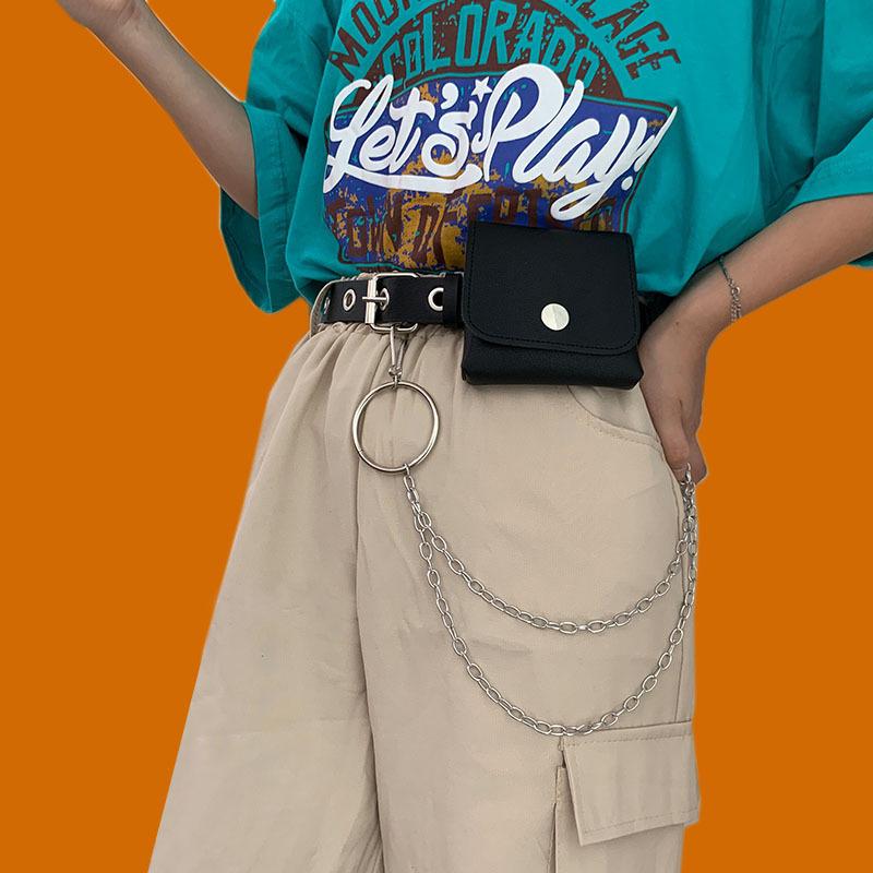 Buy Girl Belt Leather Punk Belt Pin Buckle Jeans Belt Chain Bag at