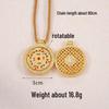 Ancient Gold Sand Eight-Treasure Compass Blessing Necklace - Chinese Retro Copper Alloy Jewelry