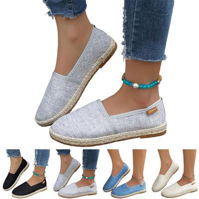 Γυναικεία Casual Παπούτσια Slip-On από Καμβά Επίπεδα Loafers Espadrille Άνετα Στρογγυλή Μύτη Ελαφριά Παπούτσια για Περπάτημα για Μεγάλες Αριθμητικές
