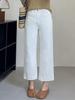 Plus Size White High Waist Straight Leg Jeans for Women - Slimming Chubby Girls’ Petite Cropped Elastic Pants for Autumn