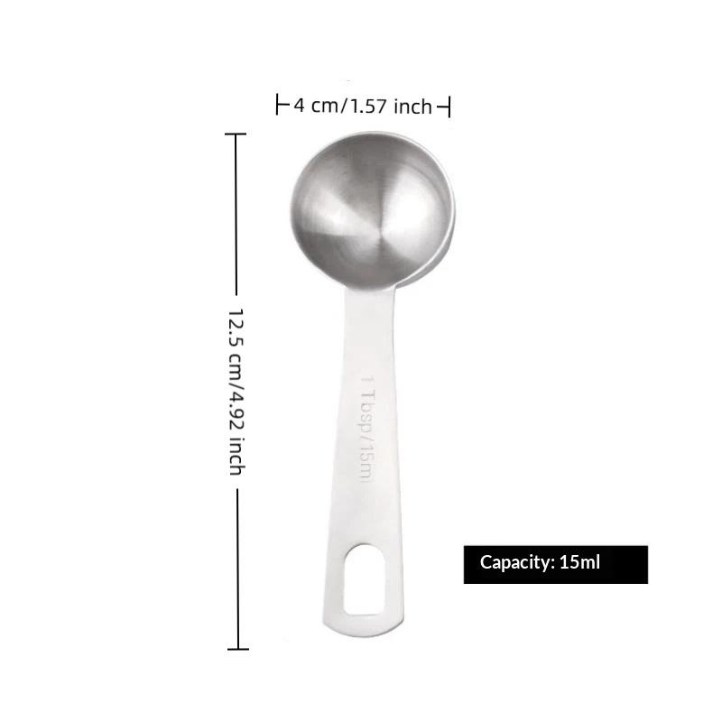 Stainless Steel Measuring Spoon 1/5/6 Pcs With Scale Measuring Ruler Spoon Kitchen Coffee Cooking Spoon Baking Measuring Tool