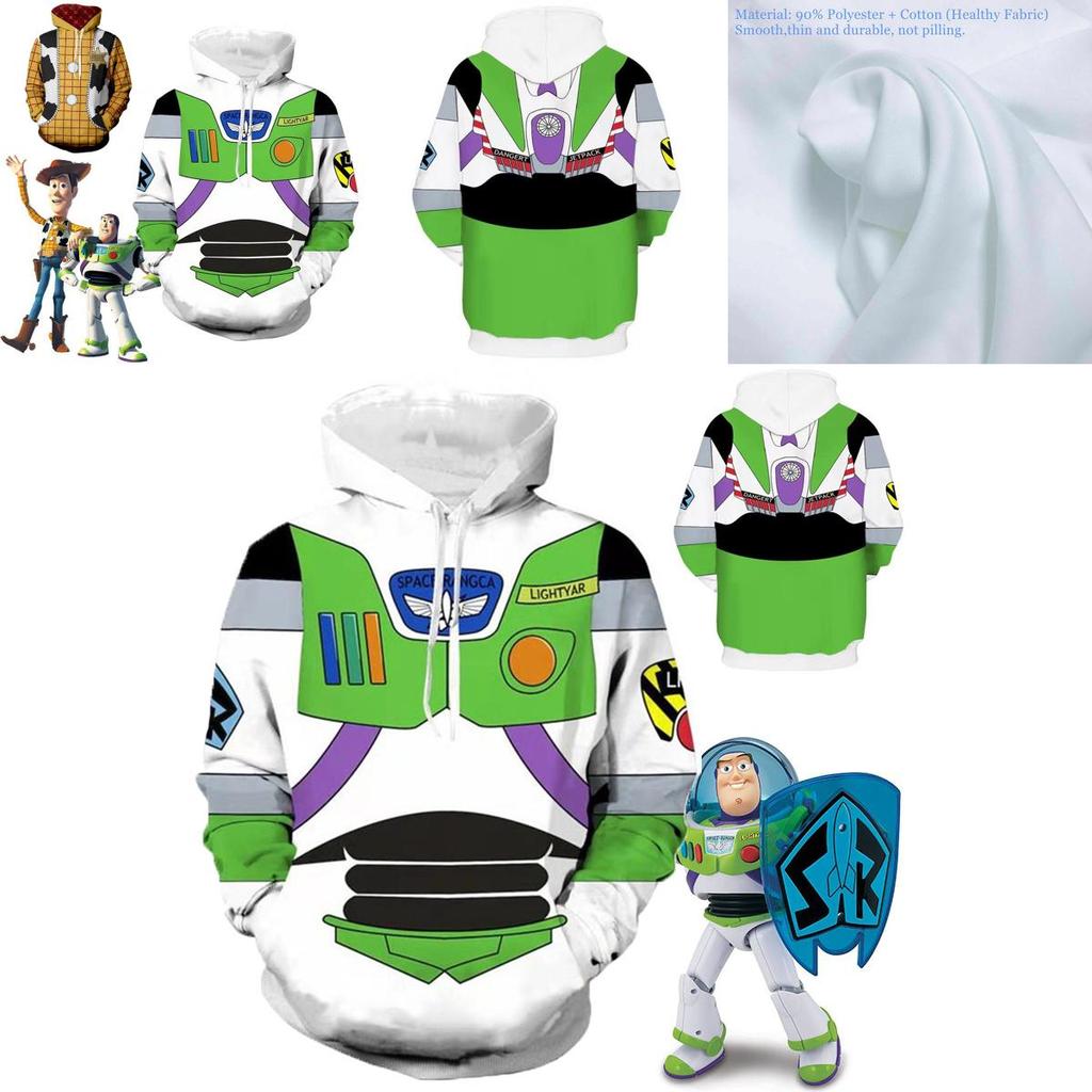 Mikina s kapucí Buzz Rakeťák z Příběhu hraček Cosplay Kostým Pulovr s živým 3D digitálním potiskem