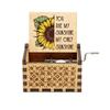 New You Are My Sunshine Music Box Color Printing Wooden Hand Crank Musical Box Birthday Present Valentine's Day Christmas Gift