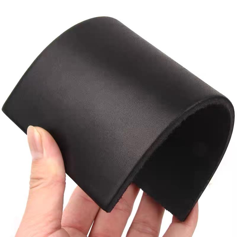

Hardcore cowhide tea cup, home mouse table pad, head layer, plant blend leather material, 4mm black super thick waistband, genui 10x10cm чёрный
