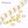 6MM Smooth Flat Round Beads 18K Gold Plated Bracelet Spacer For Bracelet Necklace,DIY Jewelry Making Findings