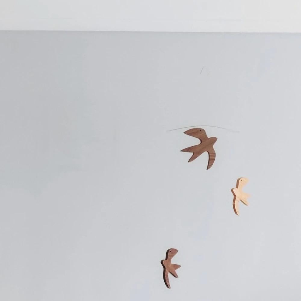 Aerial Swallow Solid Wood Balance Pendant Children's Room Decoration Kindergarten Gift for Children Ins Style Nordic Decorative