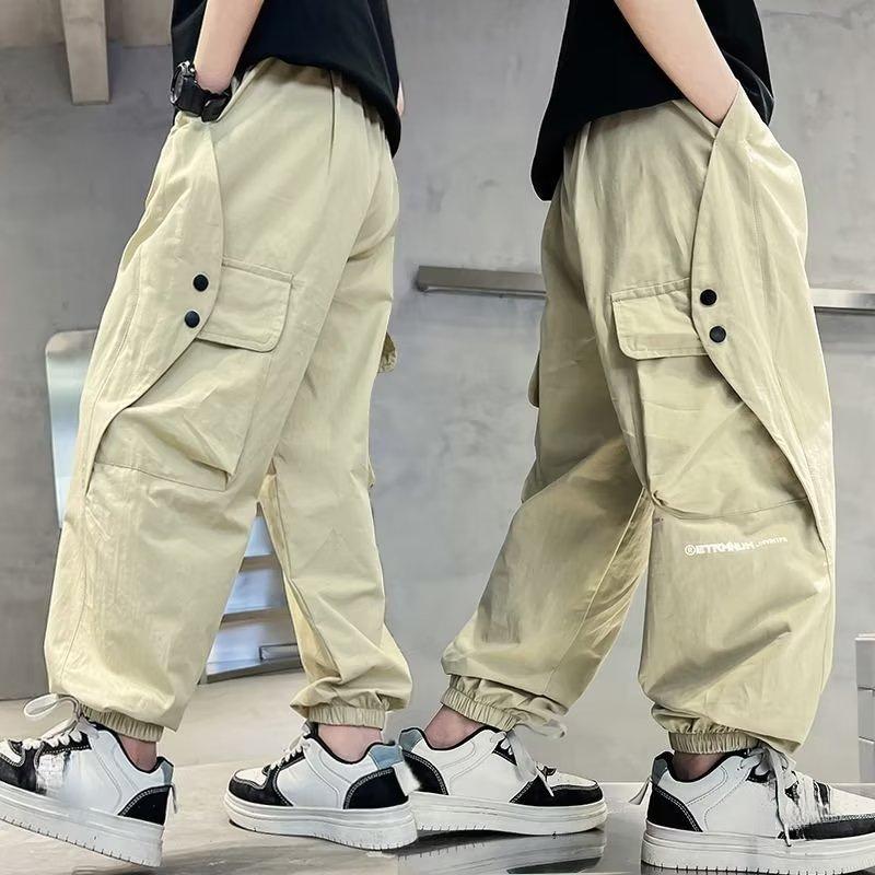 

Spring Autumn Boys Casual Drawstring Leg Casual Loose Work Outdoor Pants 120 дубильная кора