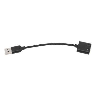 USB Sound Adapter Aluminum Alloy Black Plug and Play USB To 3.5mm Jack Sound Card for Desktop Computers Laptops
