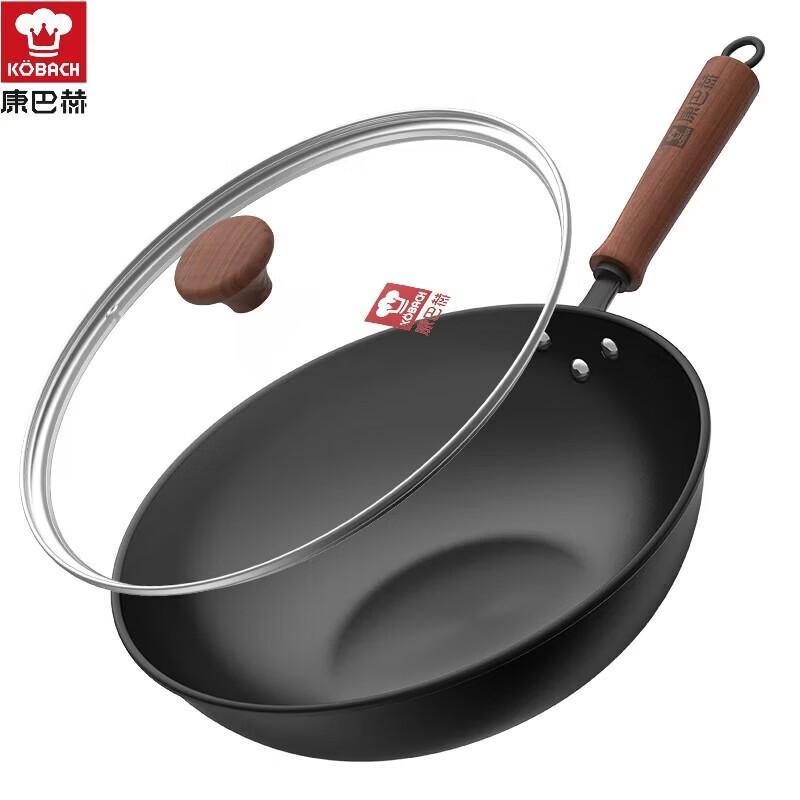KOBACH 34cm Non-stick Fine Iron Stir-fry Wok