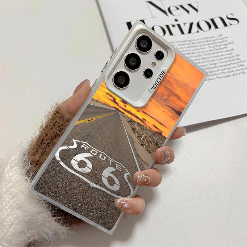 

America Route 66 Shockproof Phone Case for Samsung Galaxy S26 Edge S25 Ultra S24 FE S23 Plus S21 Cover Anti Fall Fundas Samsung S26 Ultra