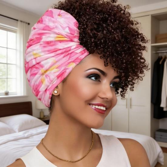 Lockiges Ananas-Stirnband Damen Extra Breit Dehnbares Haarband Dickes Lockiges Haar Schlaf-Fitnessstudio Schlaf-Haarwickel Haarschmuck