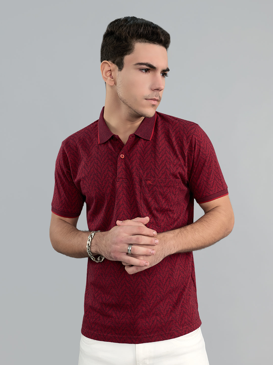Monte Carlo Men Regular Fit Maroon Tshirt XL