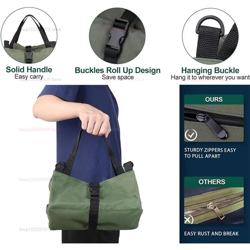 Multi-Purpose Tool Bag Heavy Duty Professional Hardware Pouch Roll Up Small Portable Organizer Durable Multi Pocket Storage Bag