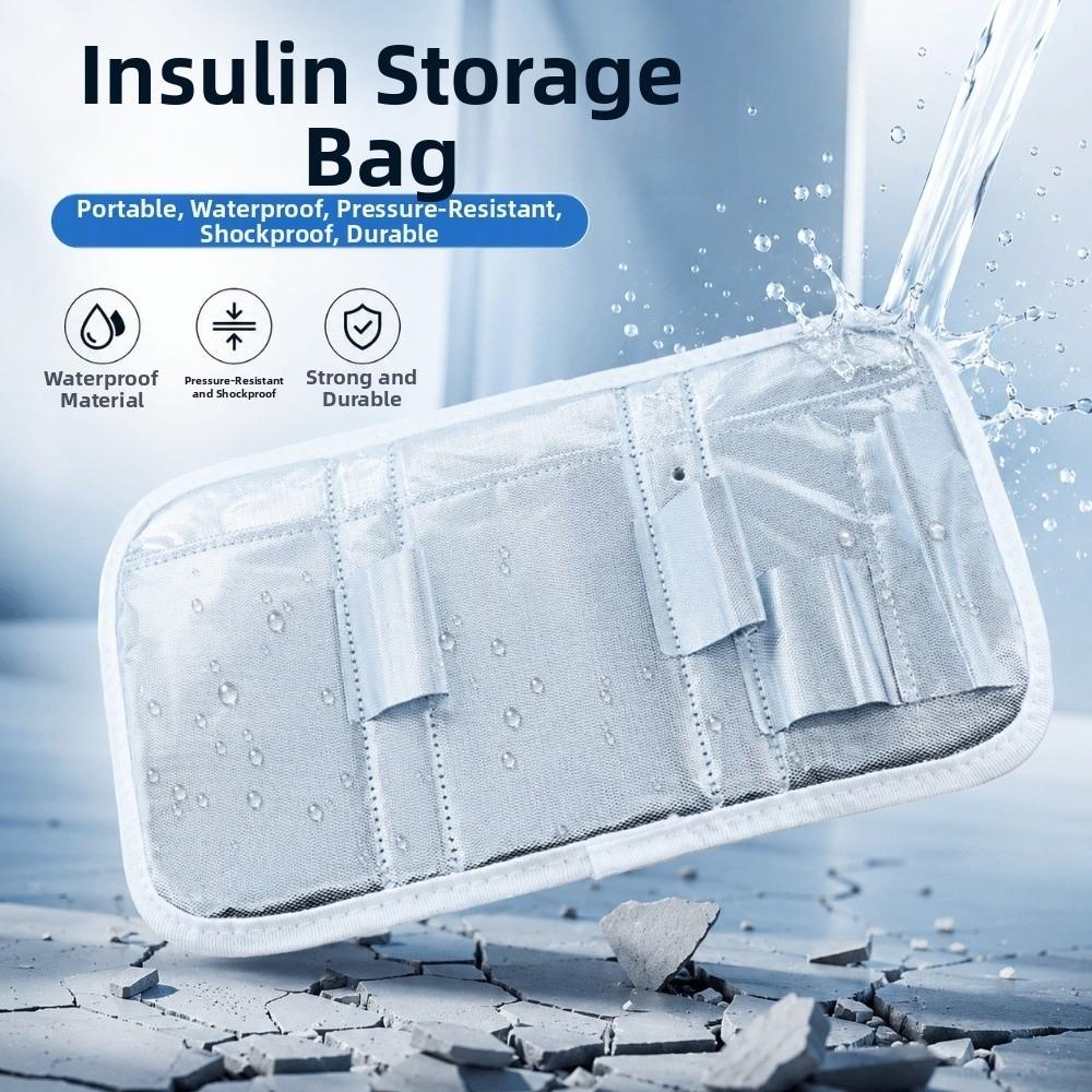 Aluminum Foil Insulin Cooling Bag Foldable Insulin Cooler Durable Medicine Storage Bags  Outdoor