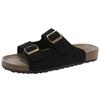 Fashion Litfun Women's Cork Sandals With Adjustable Buckle Fashion Women's Platform Slides Designed Leisure Women's Summer Flat Slippers