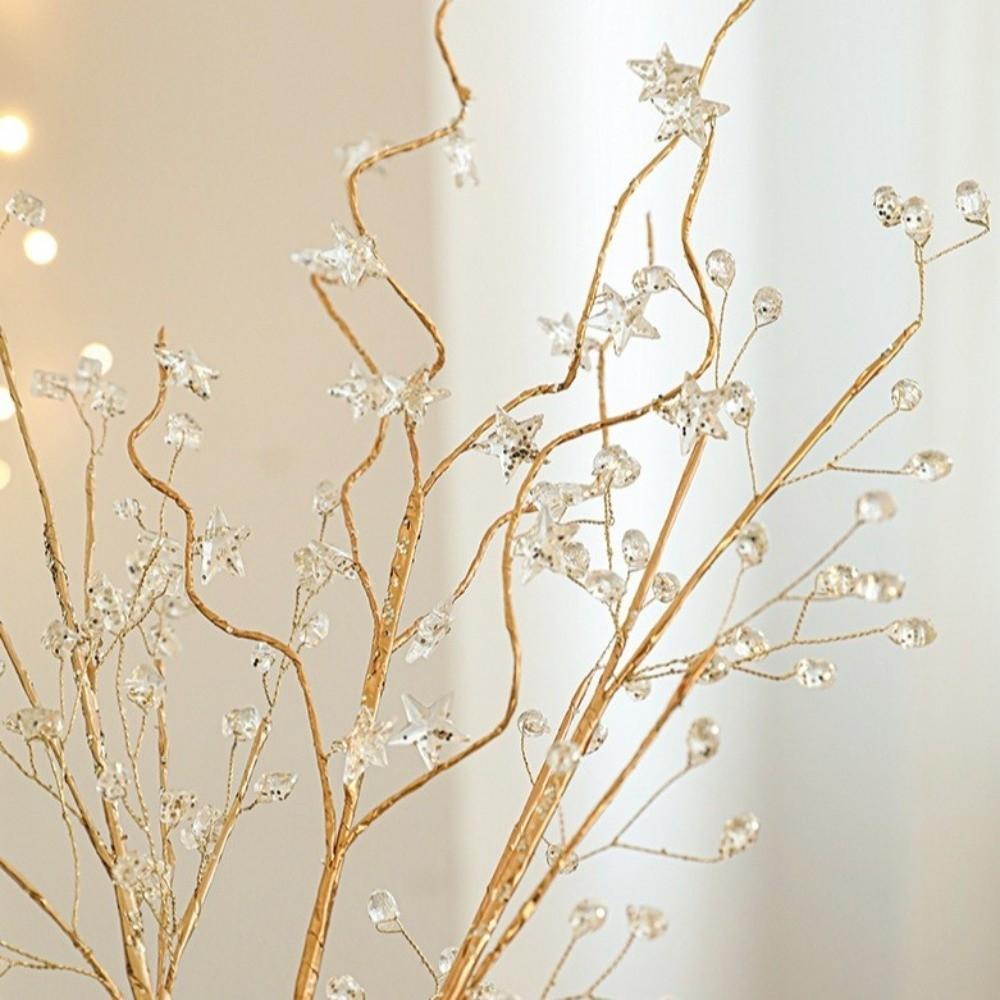 Transparente Perlen Kristall Knospenzweige Funkelnder Weihnachtsbaumschmuck Weihnachtsdekoration