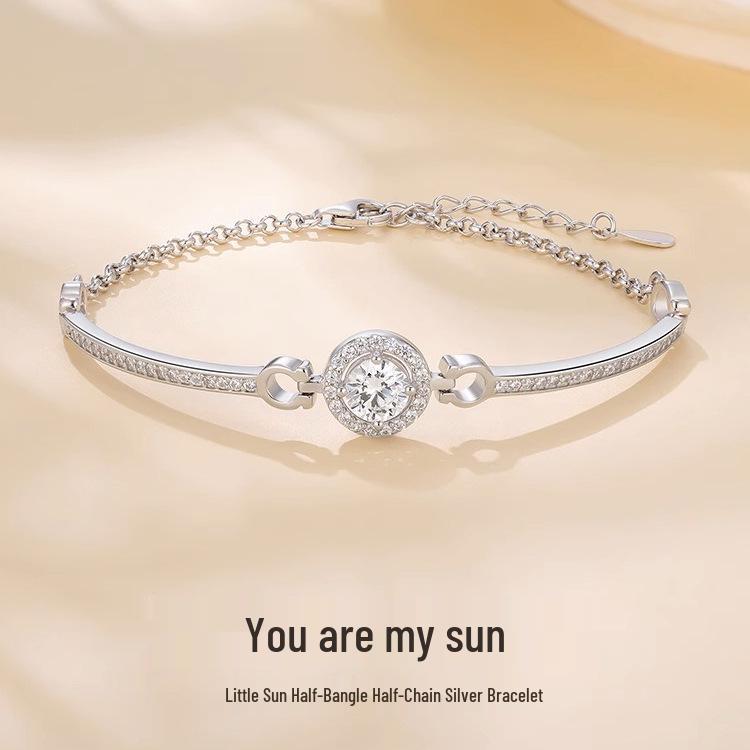 2023 Little Sun Couple Bracelet: Silver-Plated Bangle for Boys & Girls, Elegant & Exquisite Valentine's Day Gift
