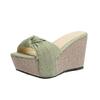 Moda zeppa inclinata bocca di pesce pantofole fresche da donna estate taglia grande fascia singola scarpe da donna