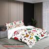 3-piece Christmas themed Santa Claus print (1 duvet cover+2 pillowcases, no core) soft and comfortable bedding set