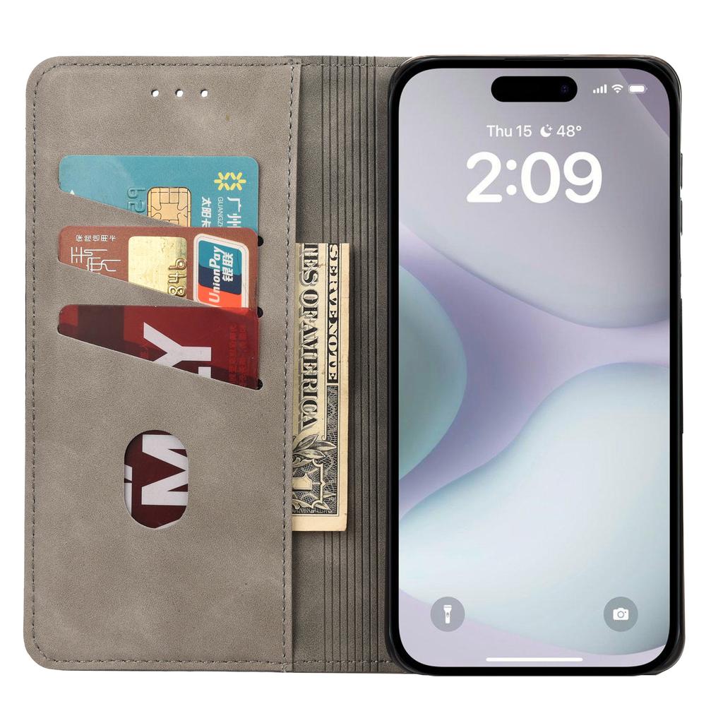 For iPhone 16 Case PU Leather Shockproof Protection Wallet Phone Cover