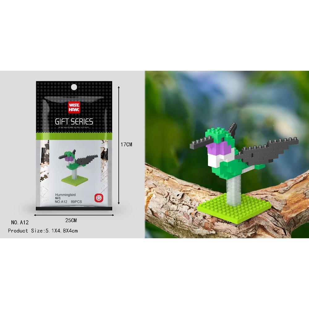 Mini Building Blocks 3D Animal Diamond Model Micro Bricks Dog Cat Bird Moose Wolf Panda Macaw Toys For Children Birthday Gifts