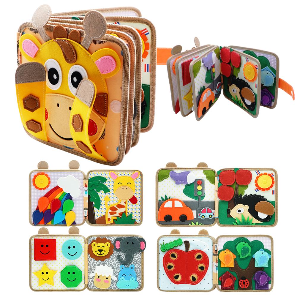 Babyspielzeug Weiches 3D Stoffbuch Erstes Buch Montessori Säugling Frühe Farbe Kognitive Lernspielzeuge Erlernen grundlegender Lebenskompetenzen Spielzeuge