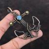 Blue Chalcedony Pendant Copper Wire Wrapped Pendant Handmade Pendant Copper Jewelry Anchor Pendant Genuine Gemstone Pendant Anniversary Gift