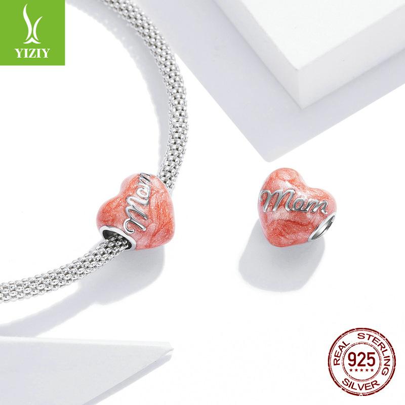 Warm Mother'S Day S925 Silver Beads Collection Picture, Mother'S Love English Lettering Diy Bracelet Beads