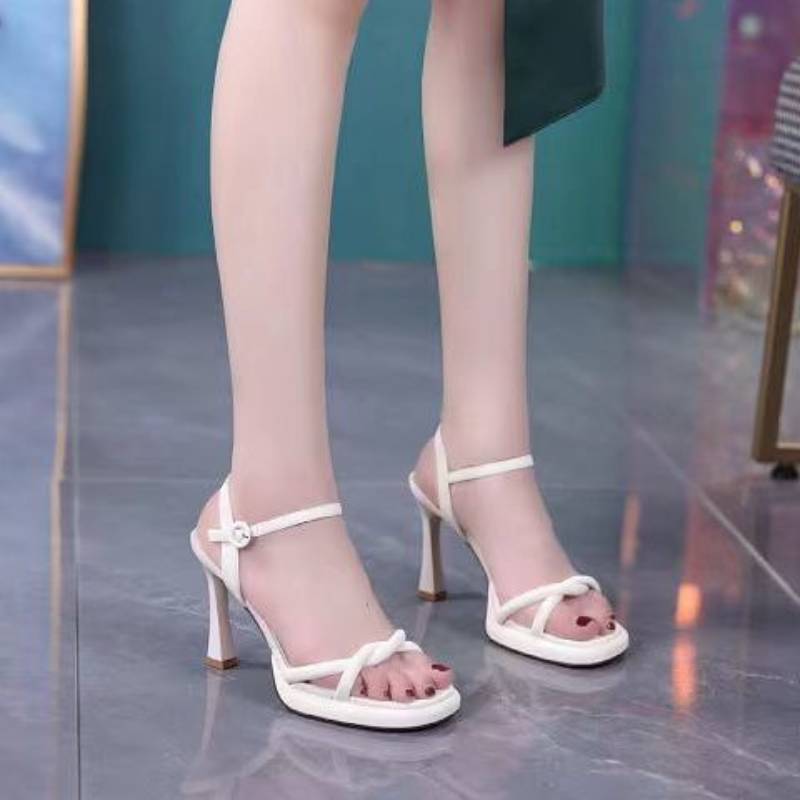 Summer Ankle Strap Heeled Sandals With Pu Upper For Womens Fashion