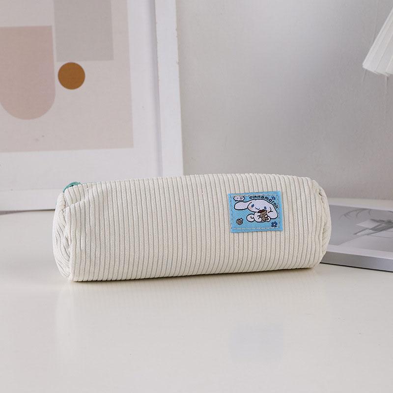 

Пенал с изображением канцелярских принадлежностей, большой емкости, вельветовая сумка для хранения канцелярских принадлежностей, пенал Cinnamoroll белый