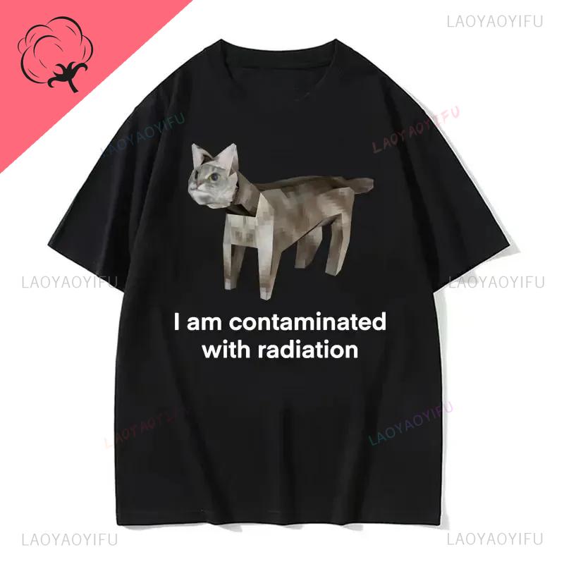 I Eat Cement Cursed Cat Funny Meme T Shirt Men Lady Fashion Humor Short Sleeve Harajuku Style Oneck Aesthetic Male Tshirt Tops