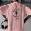 Summer Mens Tshirt in Dark Gothic Style Featuring Thorns Cross Angel Wings Trendy Hiphop Streetwear Short Sleeve