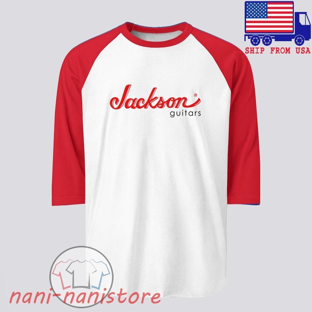 Jackson Guitars Men#039;s Raglan Red Size S2XL Unisex T-Shirt S
