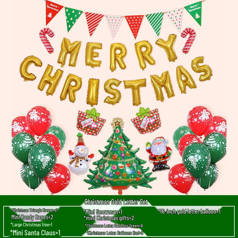 Christmas & New Year Cartoon Foil Balloon Decoration Set