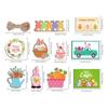 Easter Tray Decor 15-Piece Table Signs Wooden Easter Decorations For Home Party Kitchen Holiday Mantel Spring Birthday Wedding