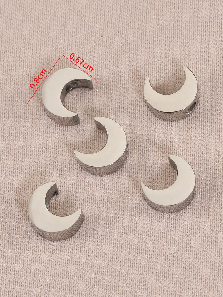 5-10pcs Stainless Steel Moon Shape Beads Gold Color Spacer Beads for Bracelet Necklace DIY Jewelry Making Findings Wholesale